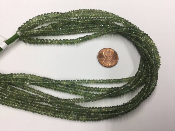 Green Apatite Rondelles Faceted
