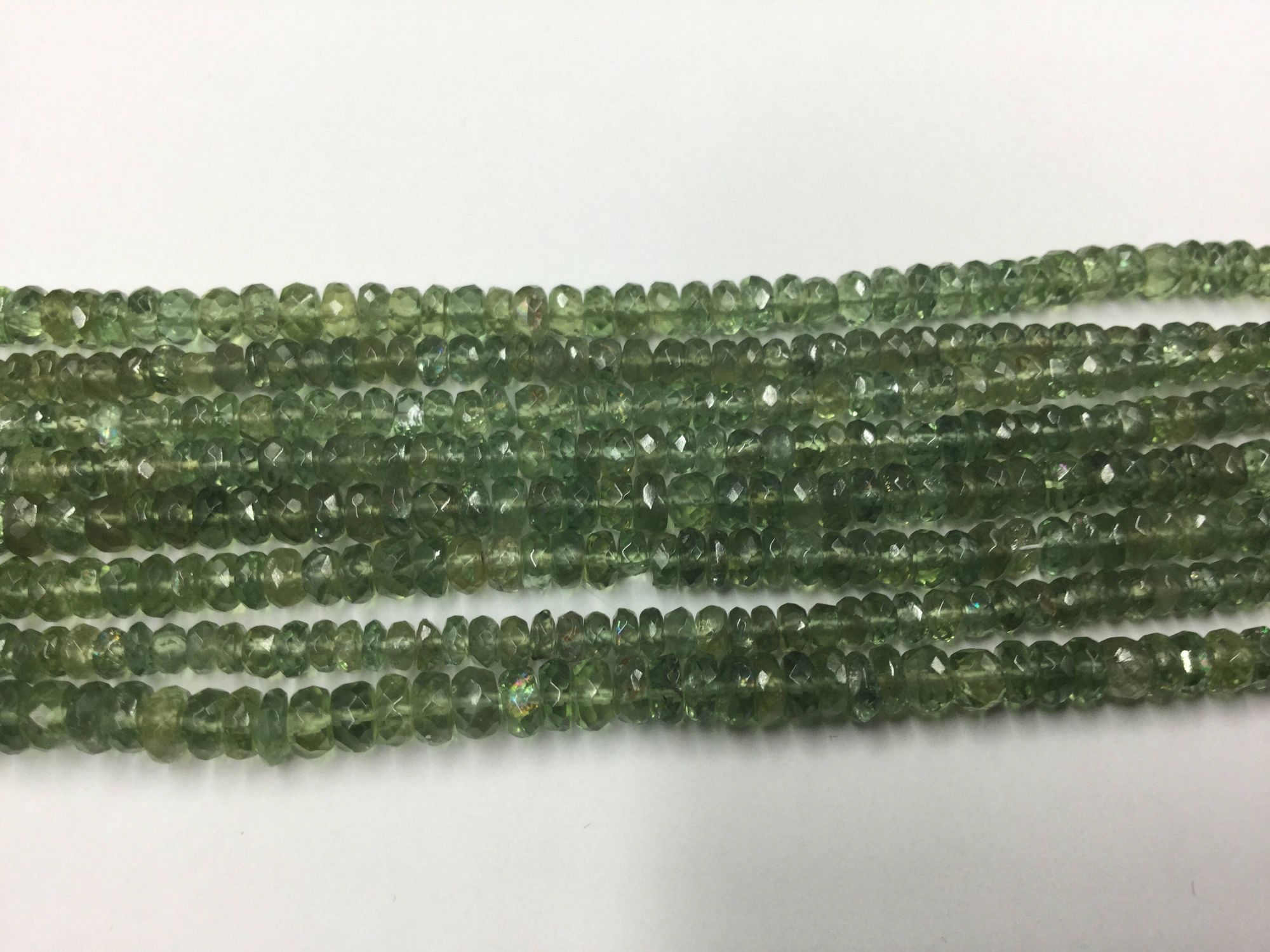Green Apatite Rondelles Faceted