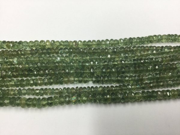 Green Apatite Rondelles Faceted