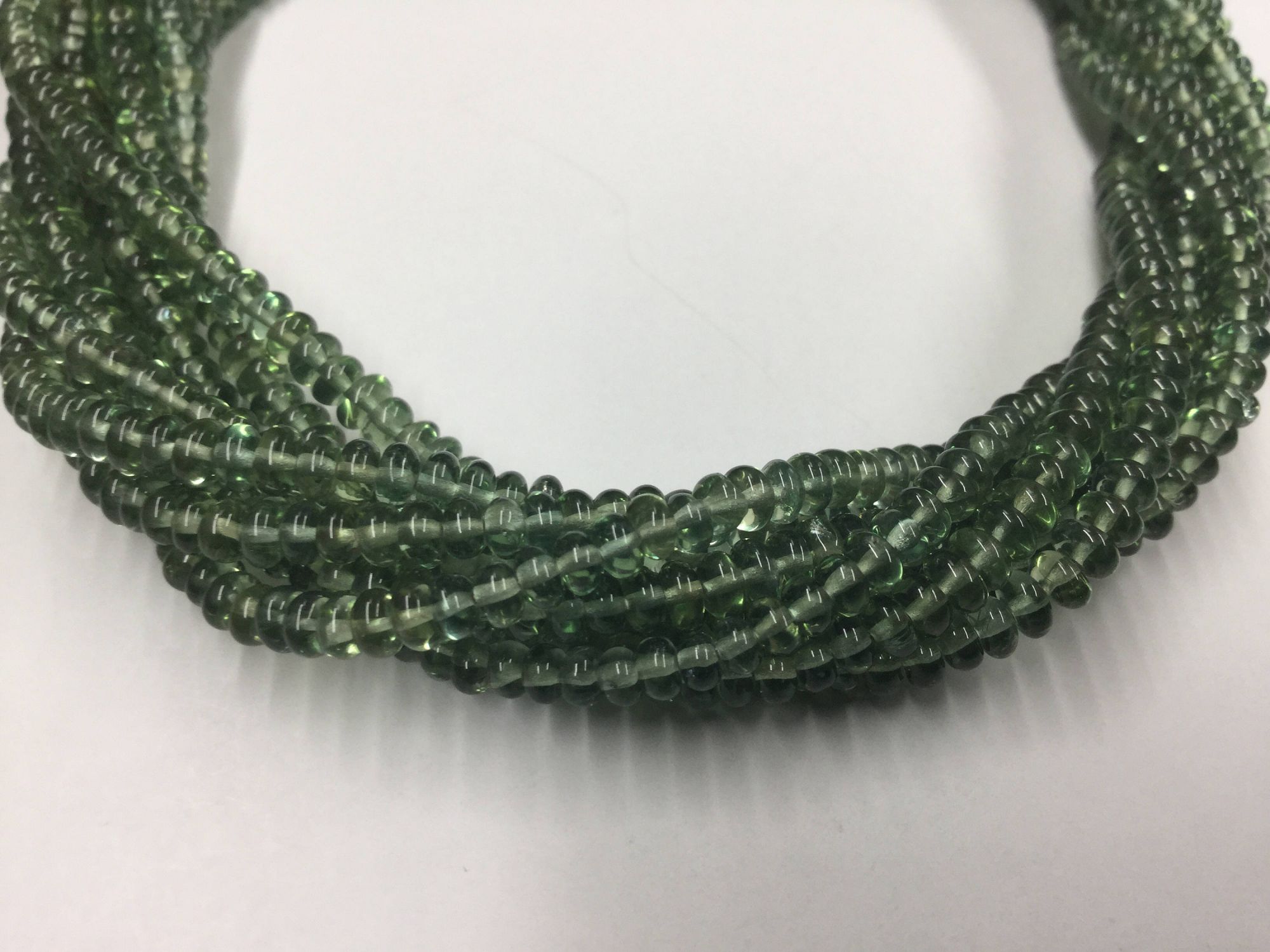 Green Apatite Rondelles Smooth