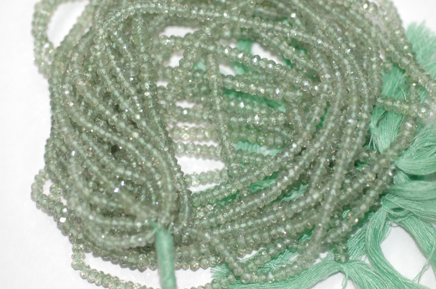 Green Beautiful Topaz Rondelle Faceted
