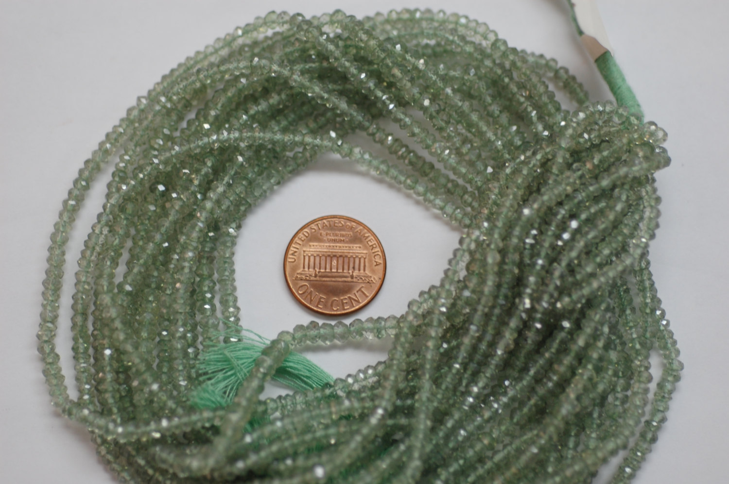Green Beautiful Topaz Rondelle Faceted