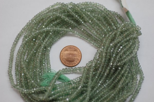 Green Beautiful Topaz Rondelle Faceted