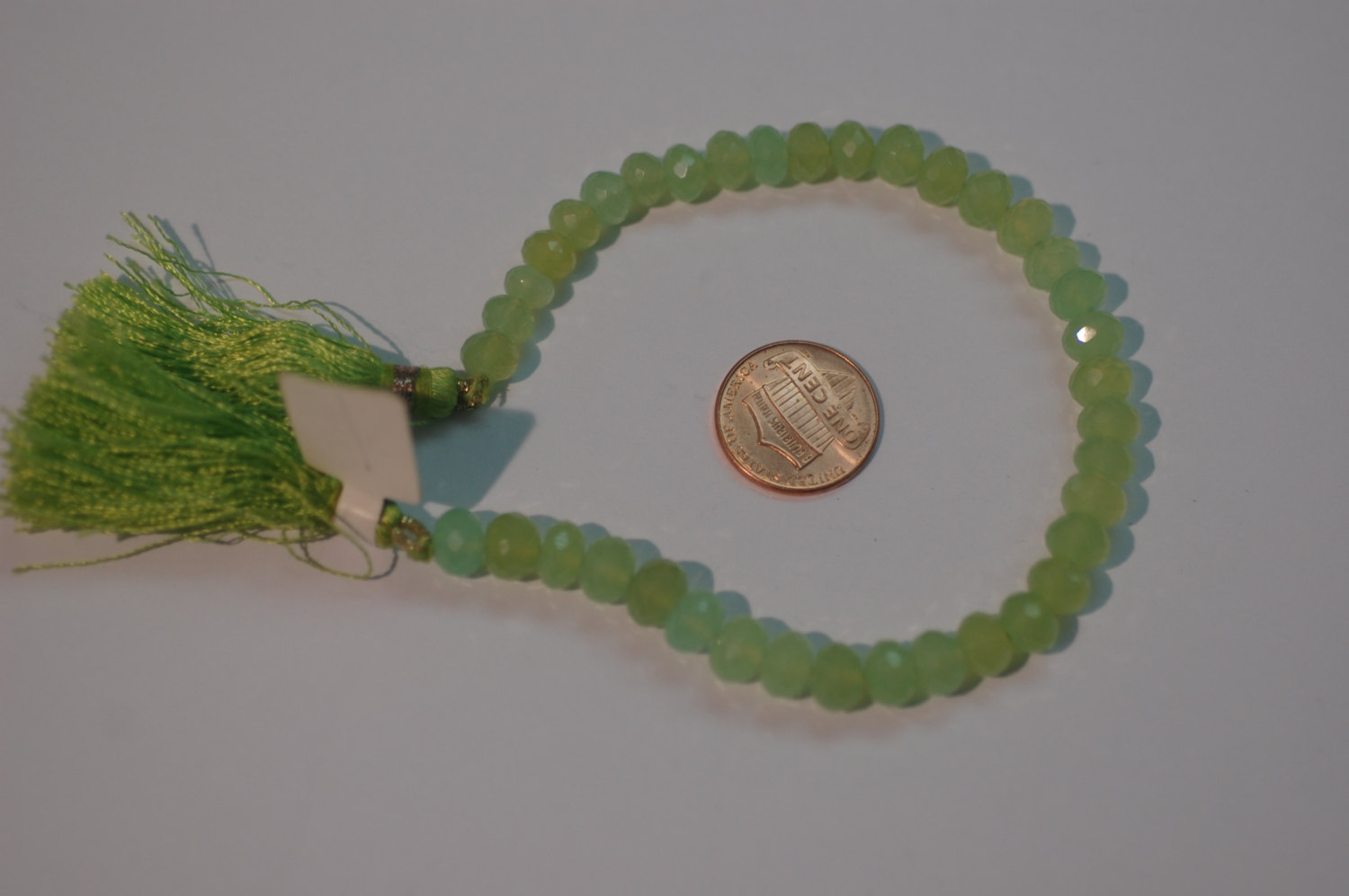 Green Chalcedony Rondelle Faceted