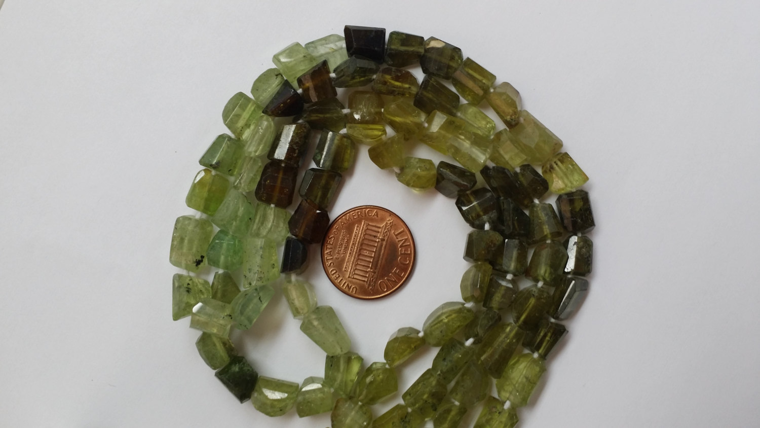 Green Garnet Nuggets Faceted