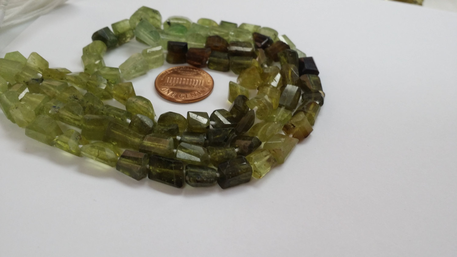 Green Garnet Nuggets Faceted