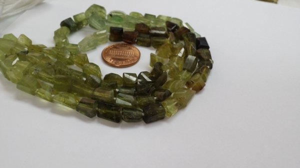 Green Garnet Nuggets Faceted