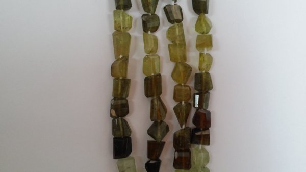 Green Garnet Nuggets Faceted