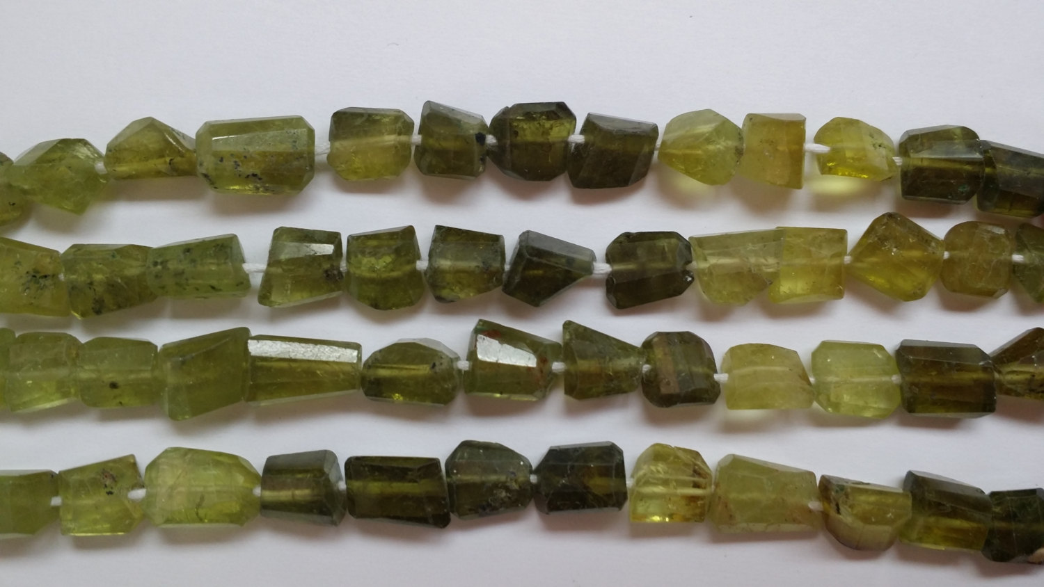 Green Garnet Nuggets Faceted