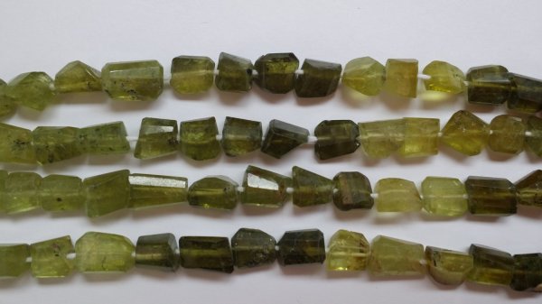 Green Garnet Nuggets Faceted