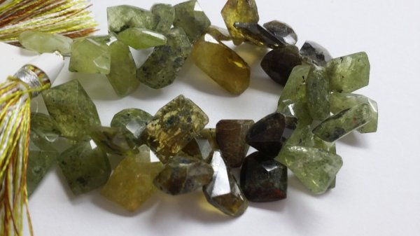 Green Grossular Funky Cut Faceted