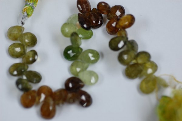 Green Grossular Garnet Pear Faceted