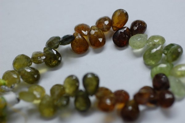 Green Grossular Garnet Pear Faceted