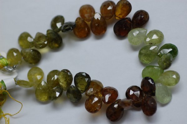 Green Grossular Garnet Pear Faceted