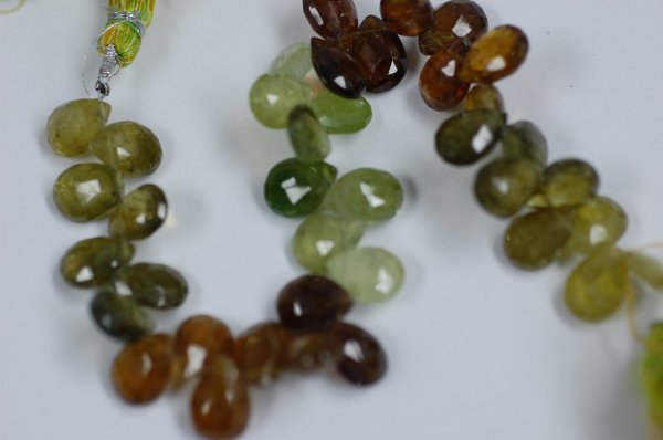 Green Grossular Garnet Pear Faceted