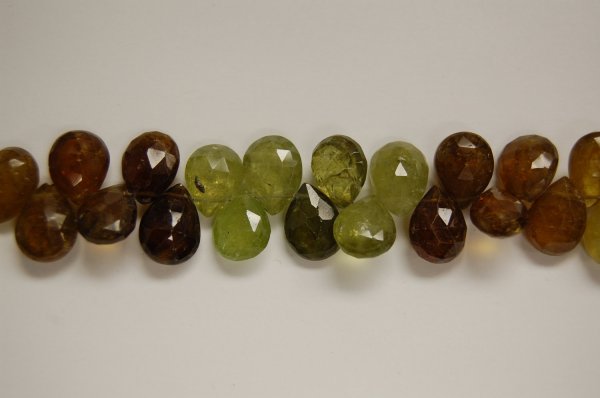 Green Grossular Garnet Pear Faceted