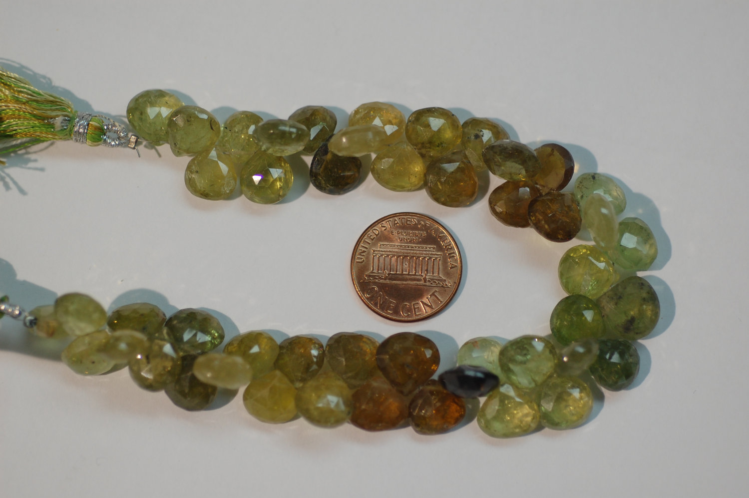 Green Grossular Garnet Heart Faceted