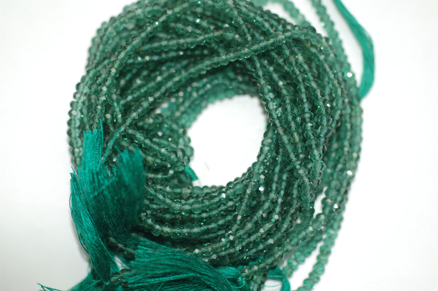 Green Hydro Quartz Rondelle Faceted