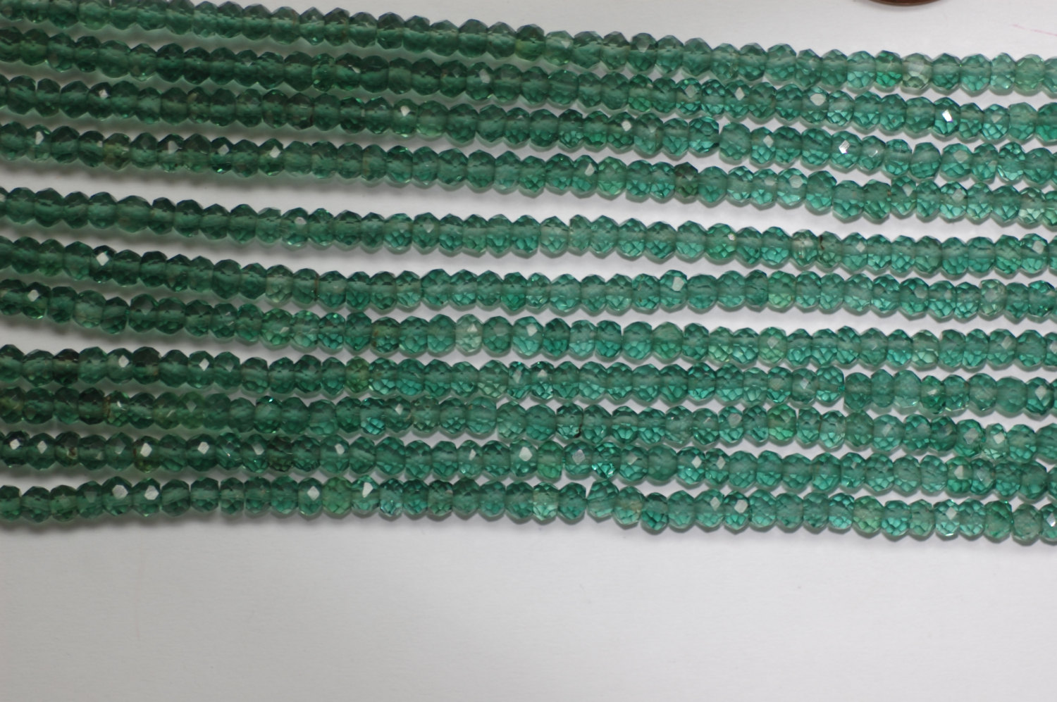 Green Hydro Quartz Rondelle Faceted