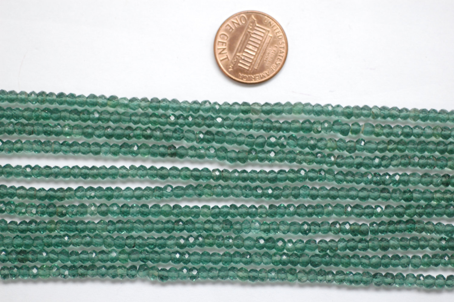 Green Hydro Quartz Rondelle Faceted