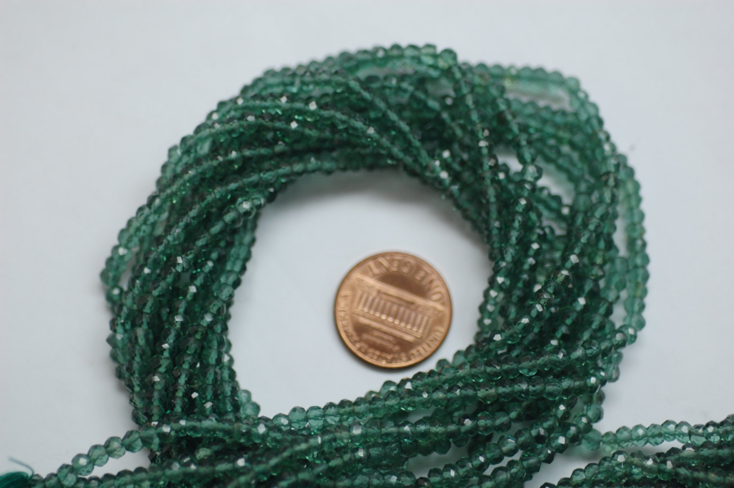 Green Hydro Quartz Rondelle Faceted