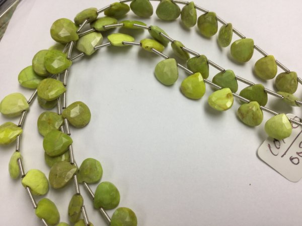 Green Turquoise Hearts Faceted