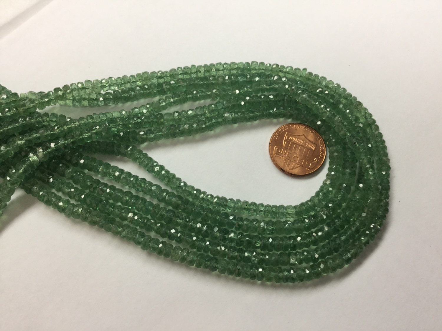Green Kyanite Rondelles Faceted
