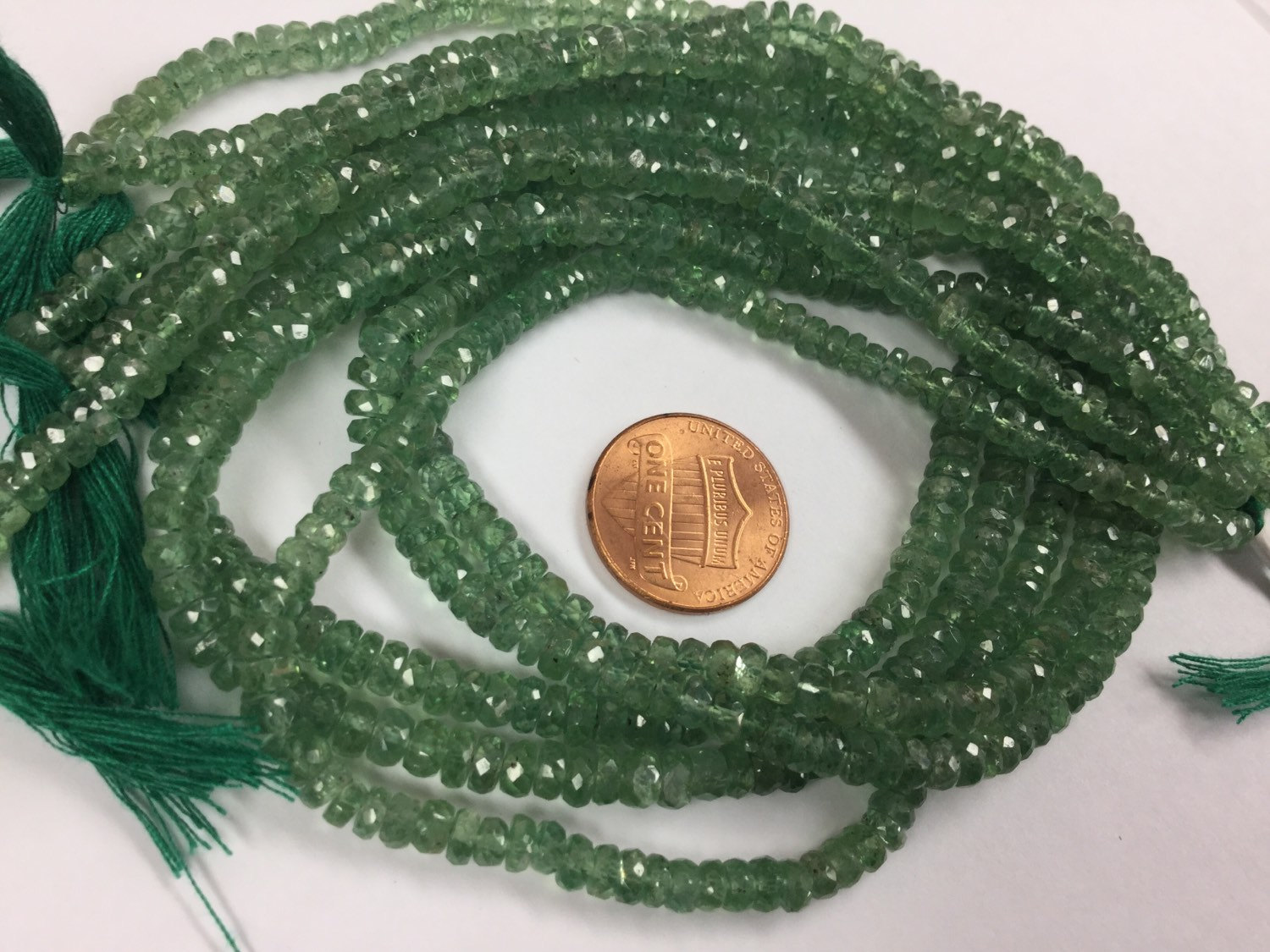 Green Kyanite Rondelles Faceted