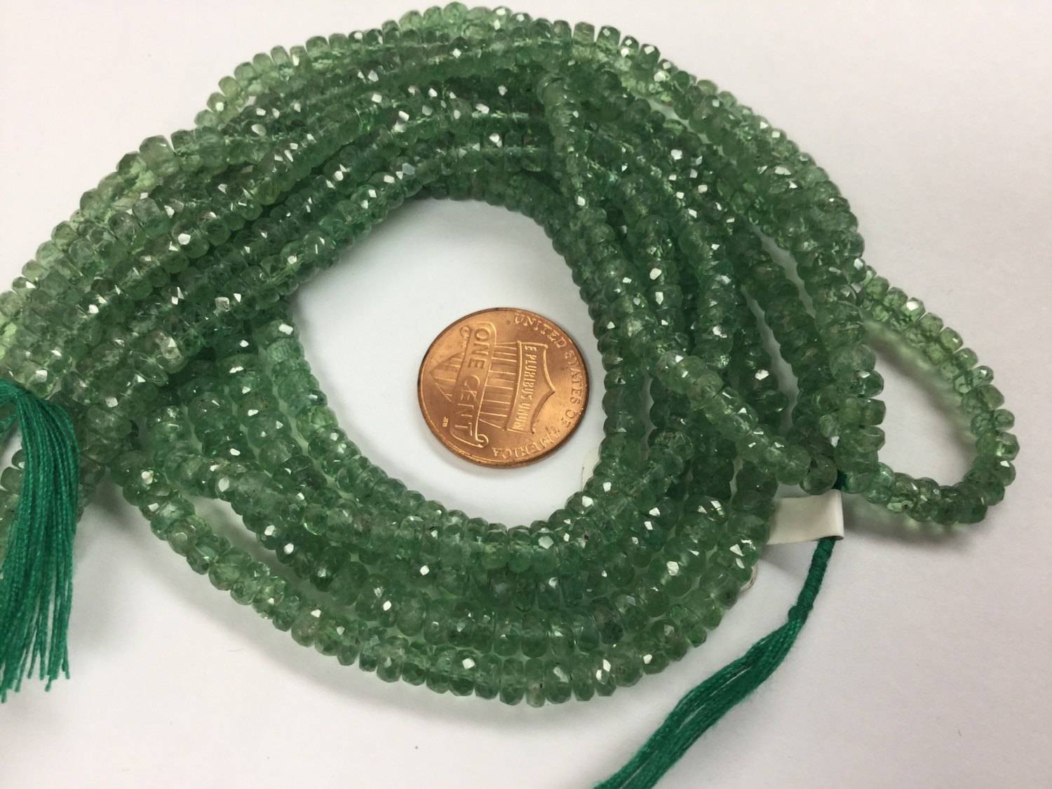 Green Kyanite Rondelles Faceted