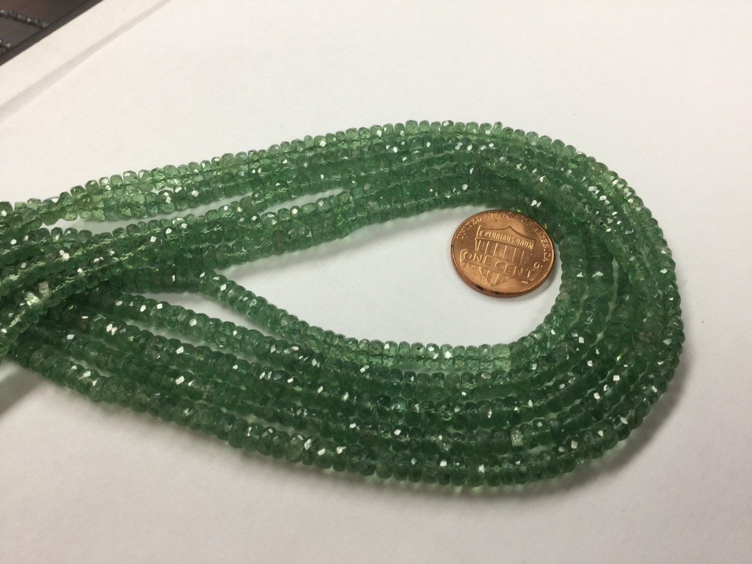 Green Kyanite Rondelles Faceted
