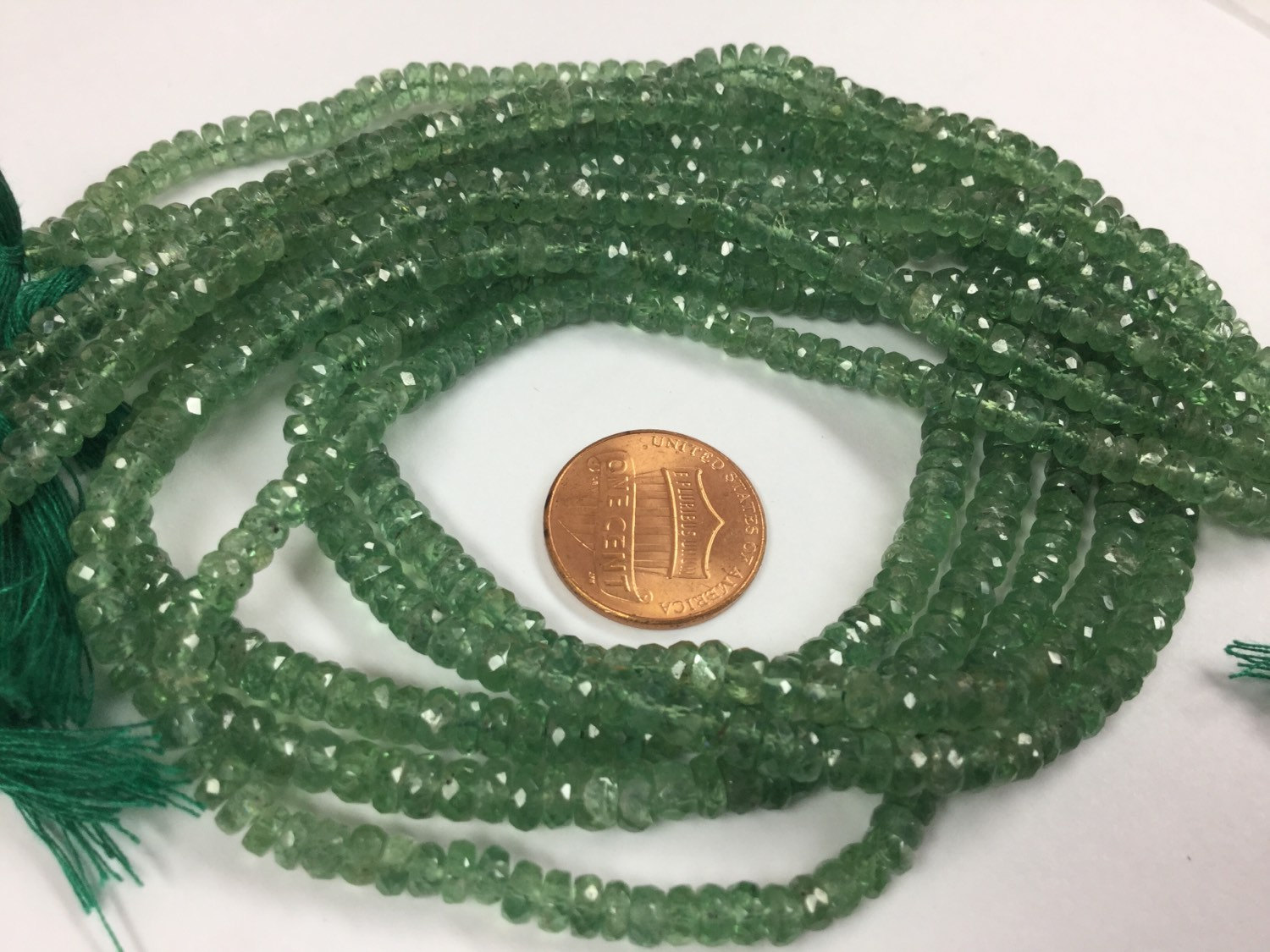 Green Kyanite Rondelles Faceted