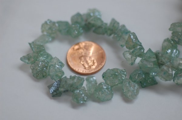 Green Mystic Corundum Funky Cut Faceted (Platinum Polished)