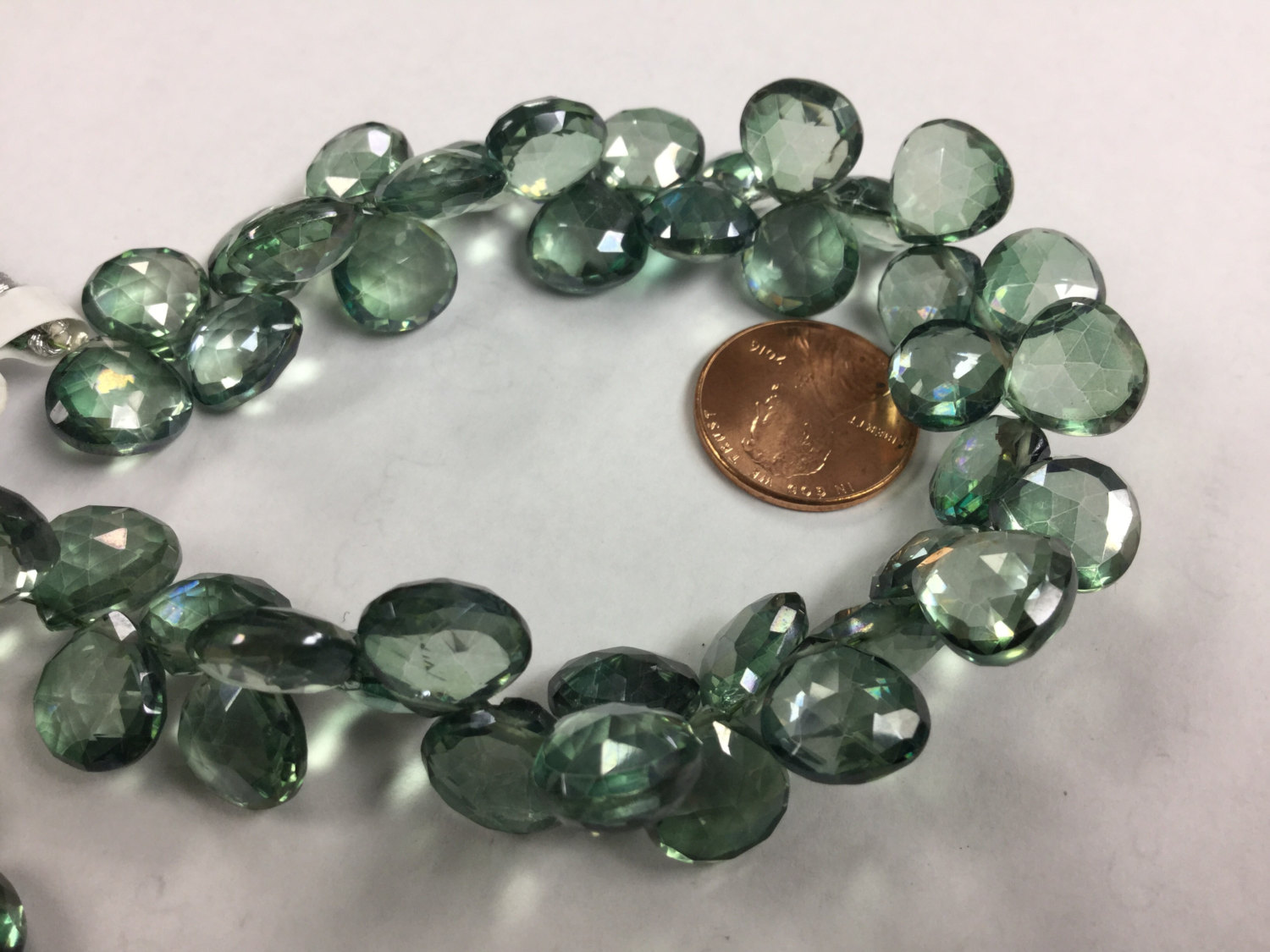 Green Mystic Quartz Hearts Faceted