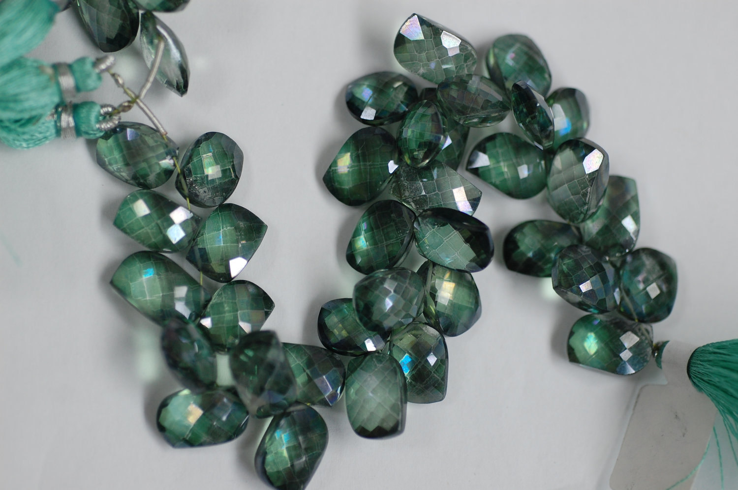 Green Mystic Quartz Leaf Shape Faceted