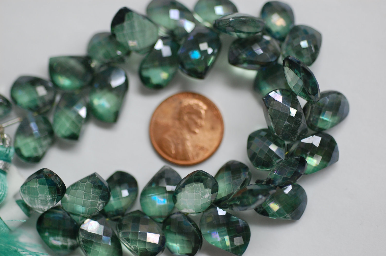 Green Mystic Quartz Leaf Shape Faceted