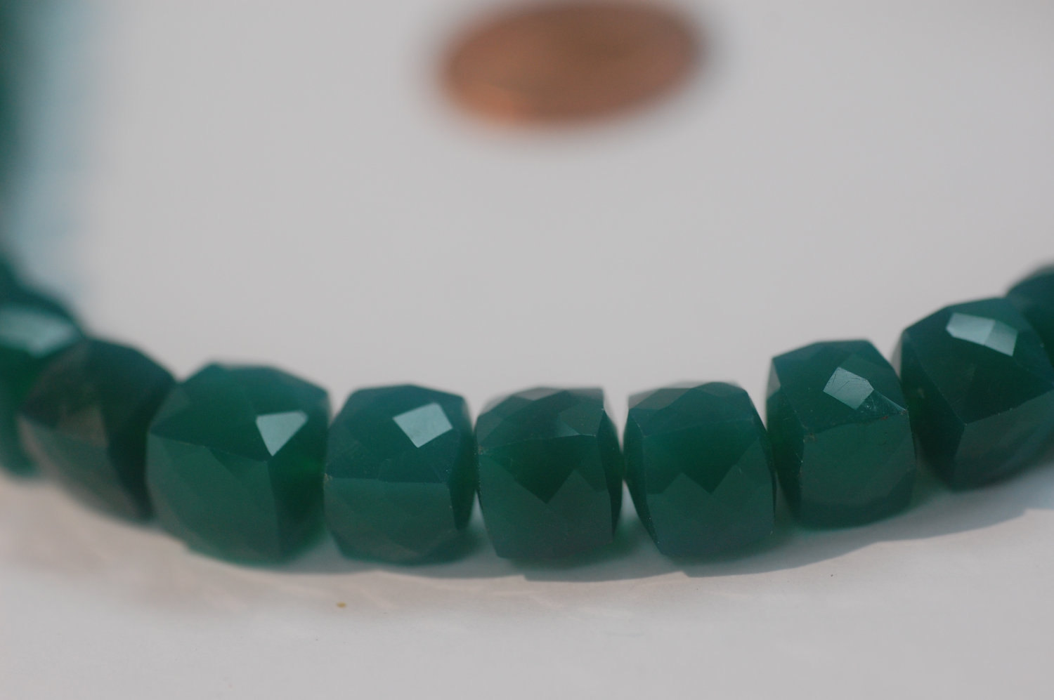 Green Onyx  Cubes Faceted