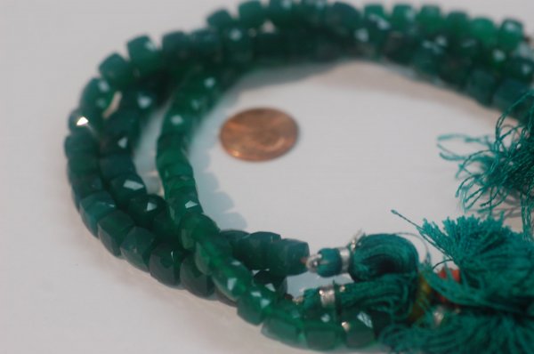 Green Onyx  Cubes Faceted