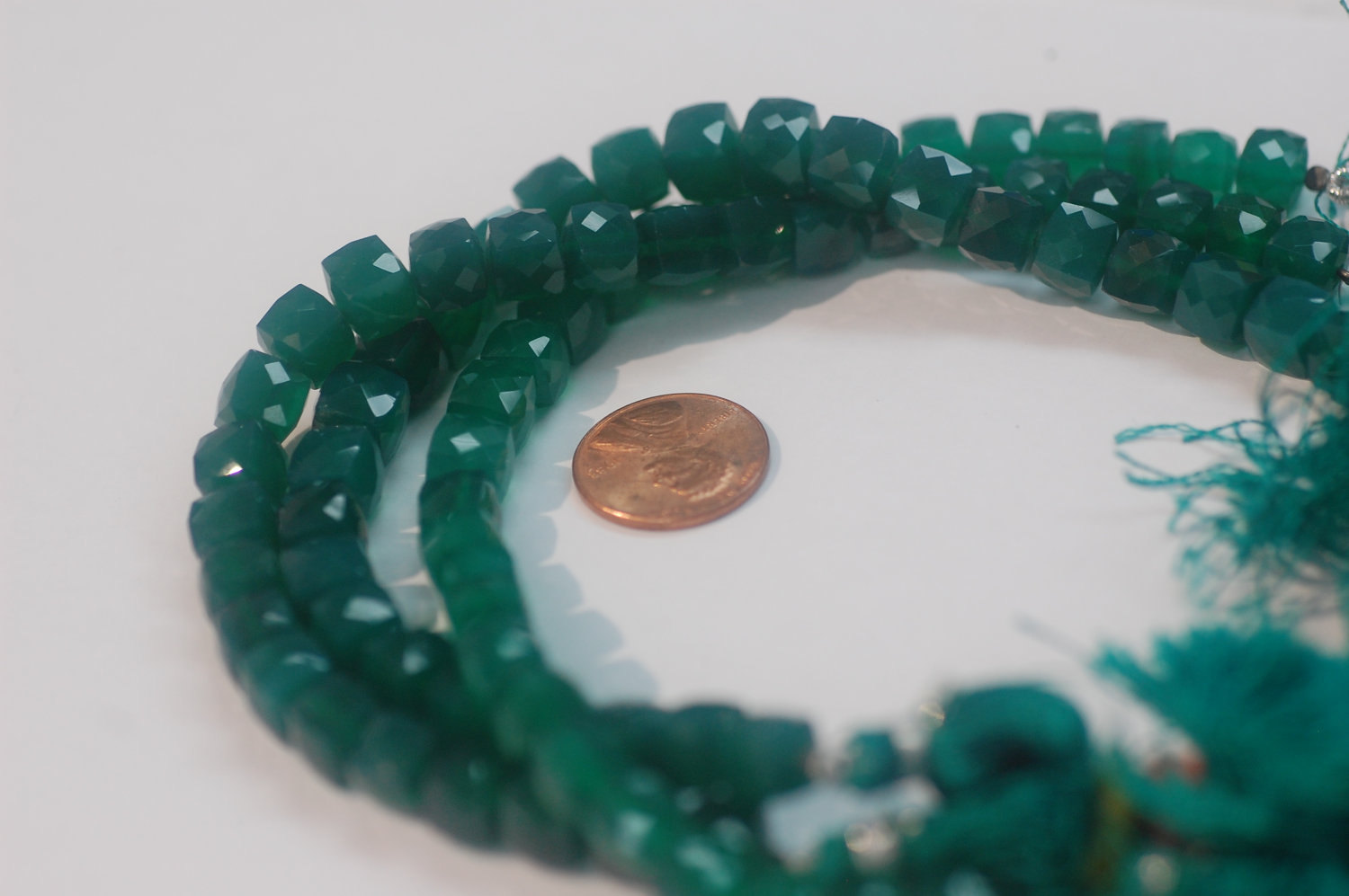 Green Onyx  Cubes Faceted