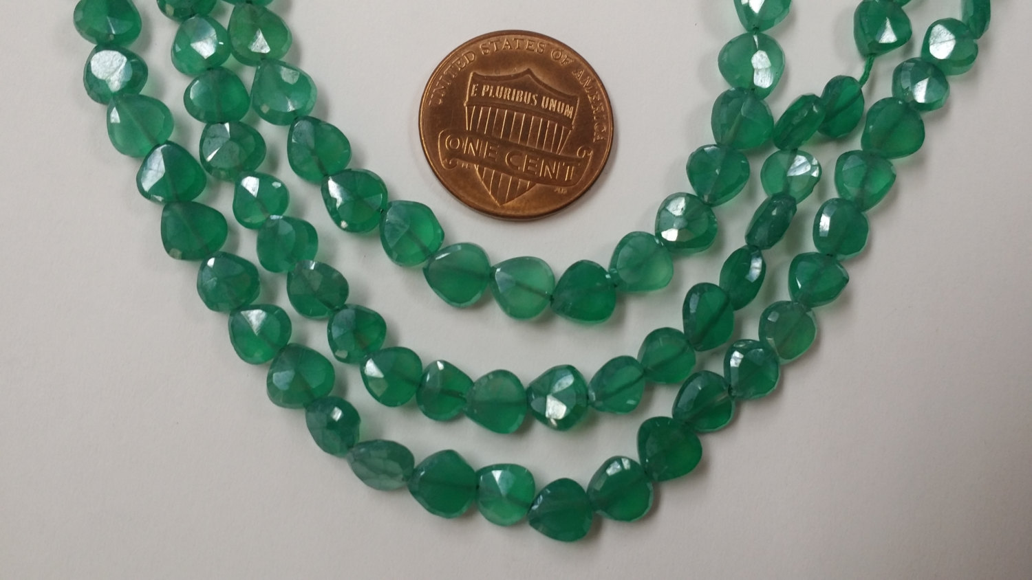 Green Onyx Coated Hearts