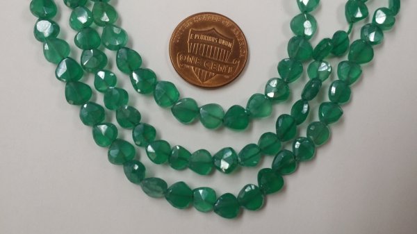 Green Onyx Coated Hearts