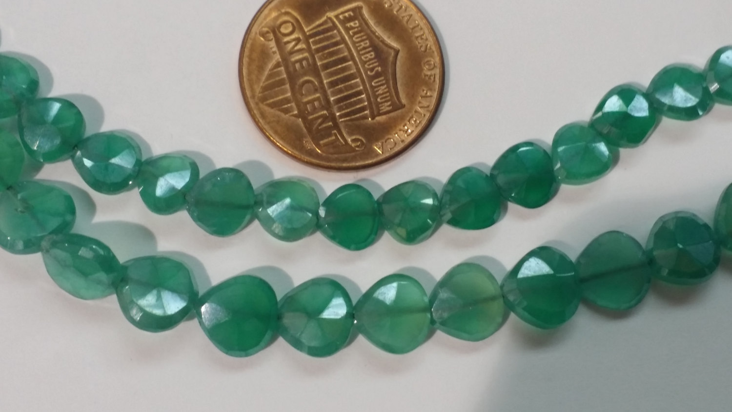 Green Onyx Coated Hearts