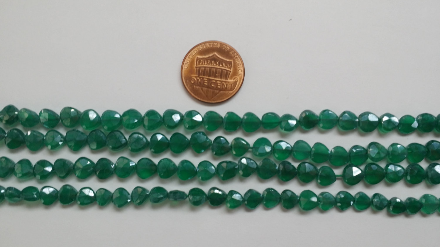 Green Onyx Coated Hearts