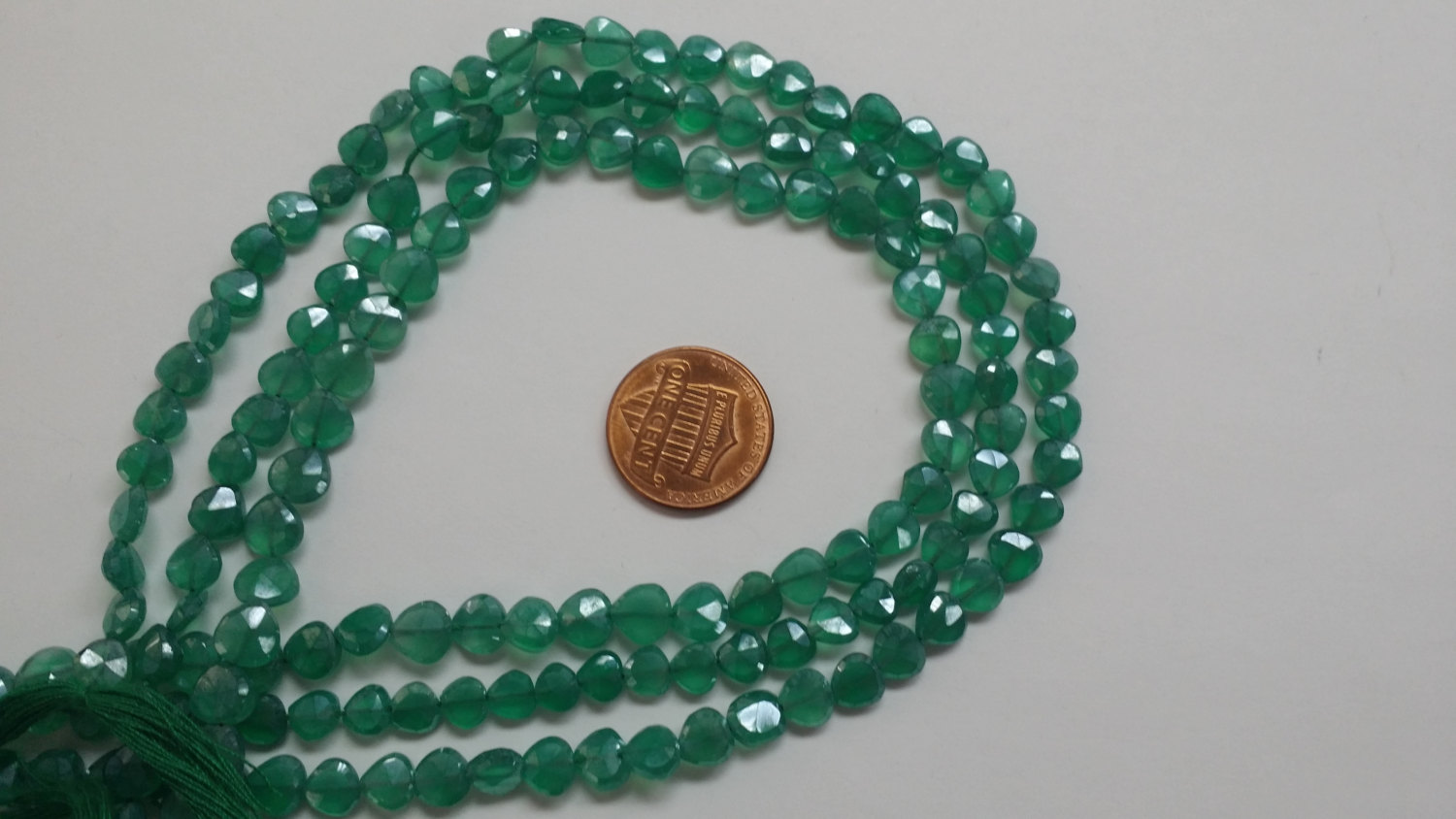 Green Onyx Coated Hearts