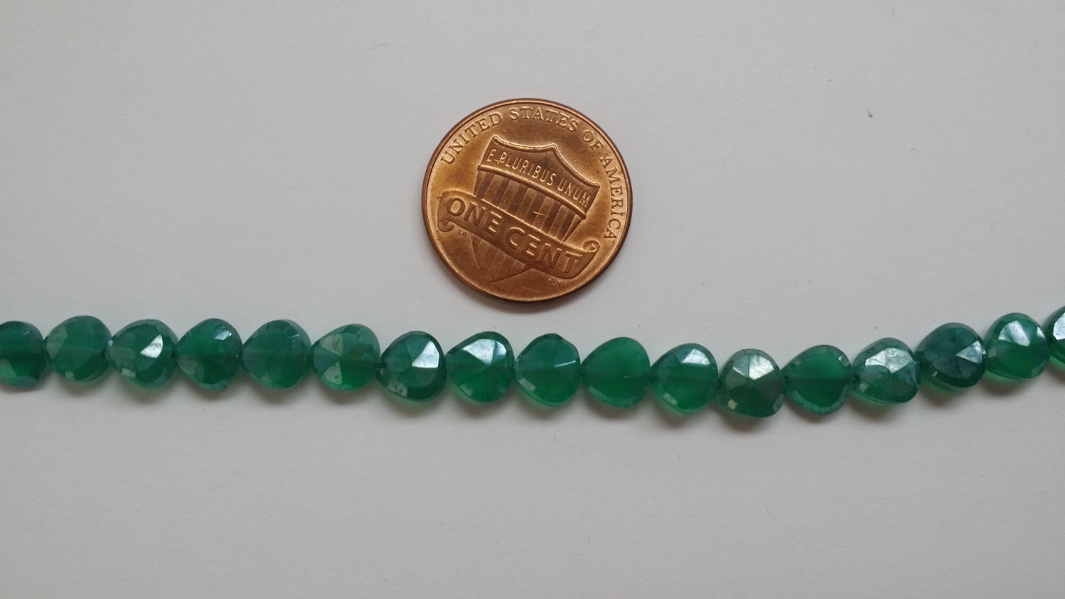 Green Onyx Coated Hearts