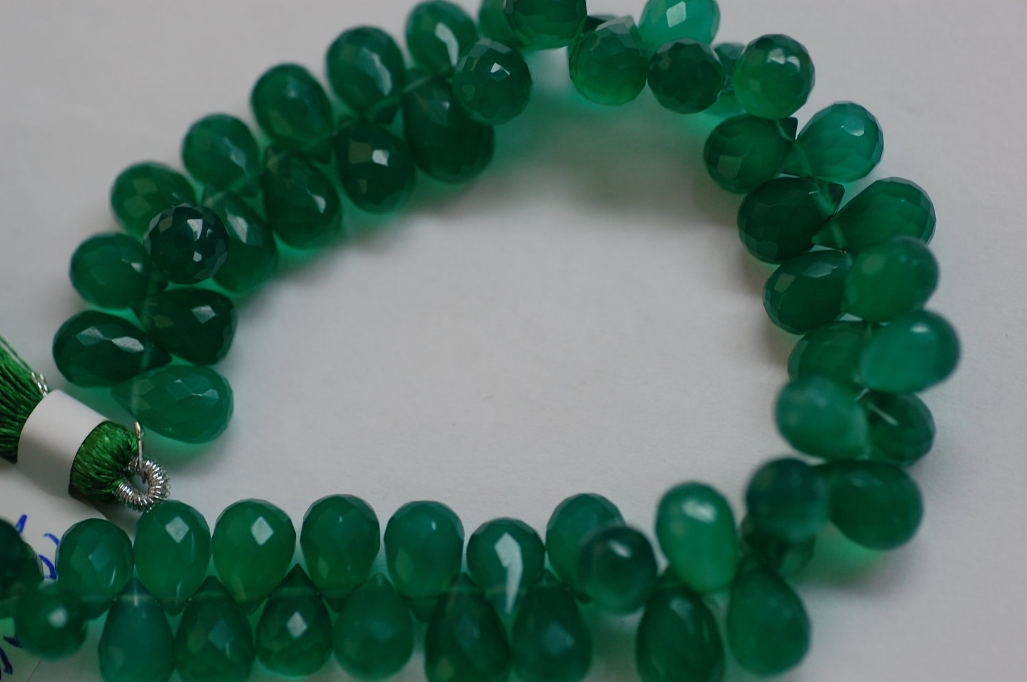 Green Onyx Drops faceted