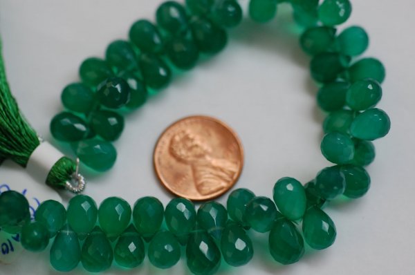 Green Onyx Drops faceted