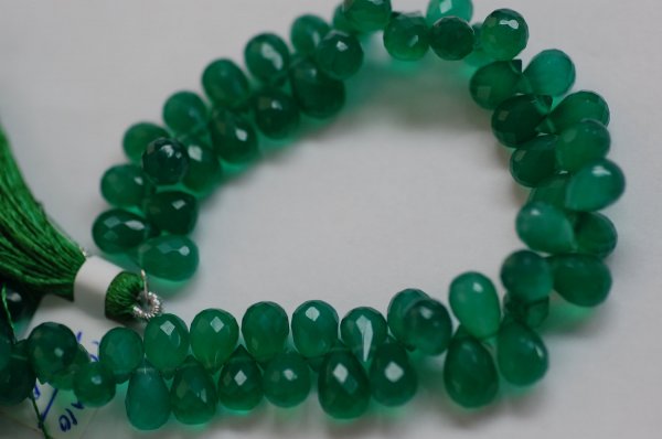 Green Onyx Drops faceted