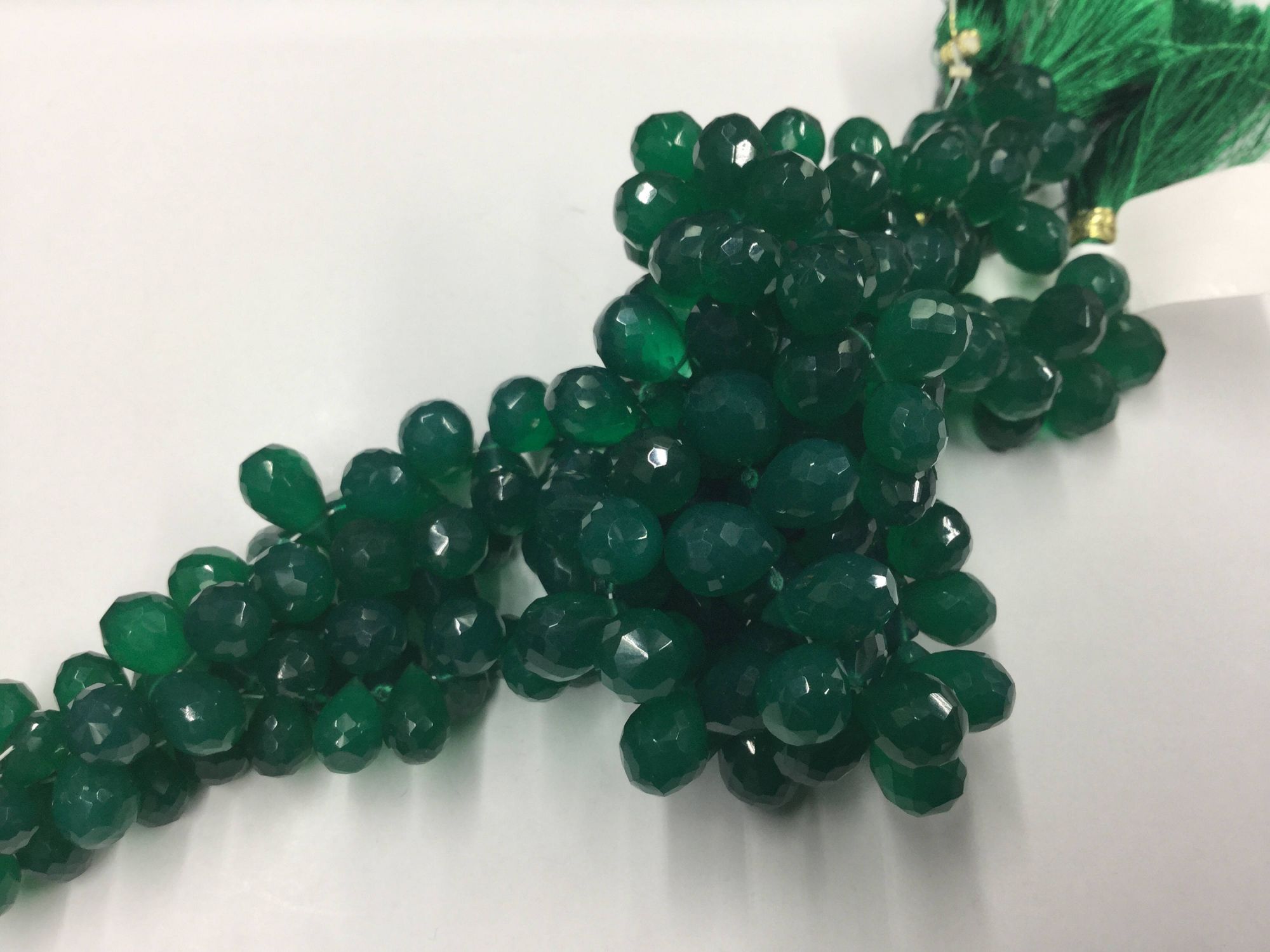 Green Onyx Drops Faceted