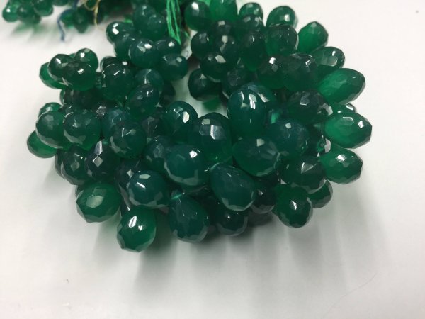 Green Onyx Drops Faceted