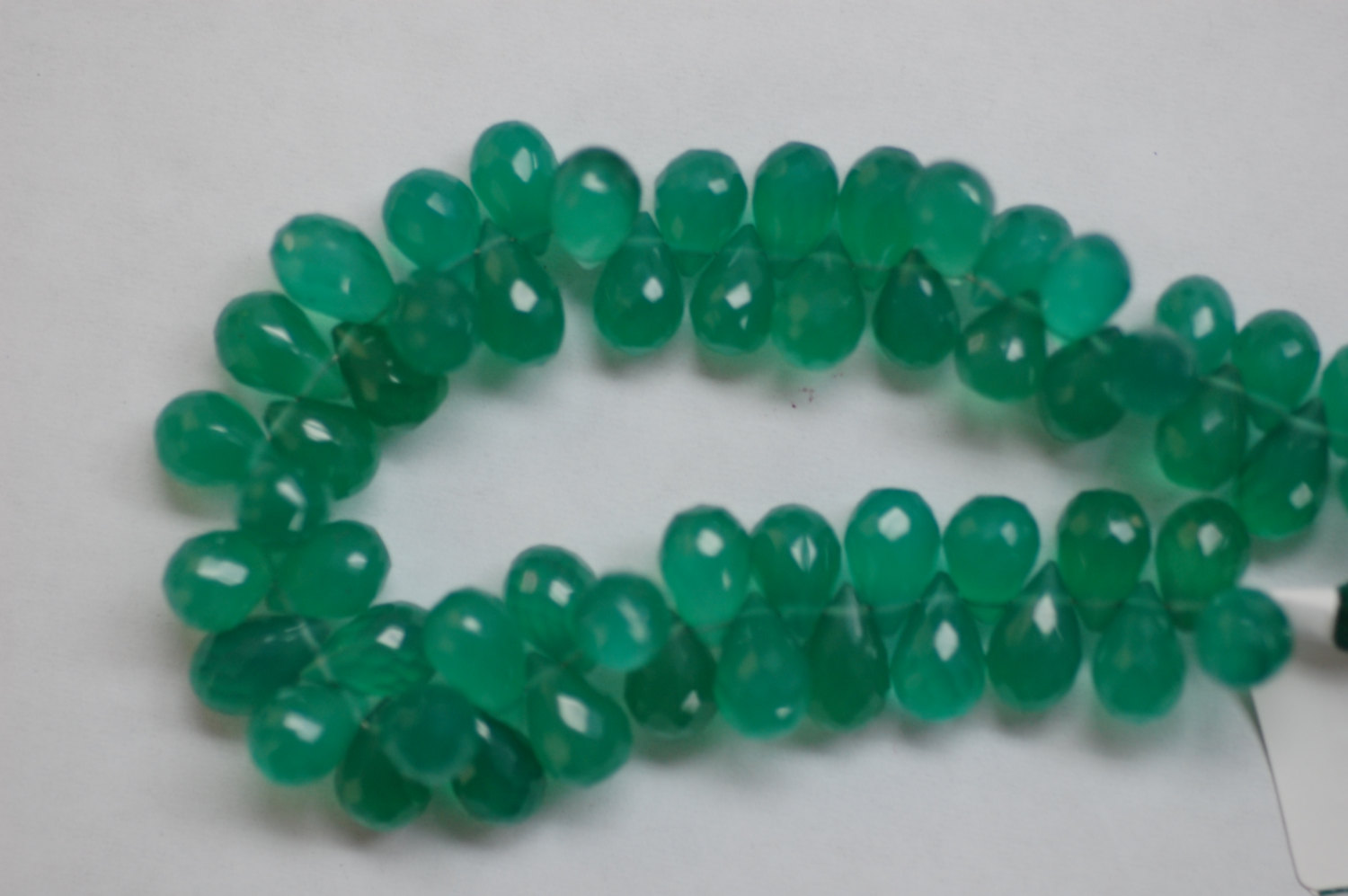 Green Onyx Drops Faceted